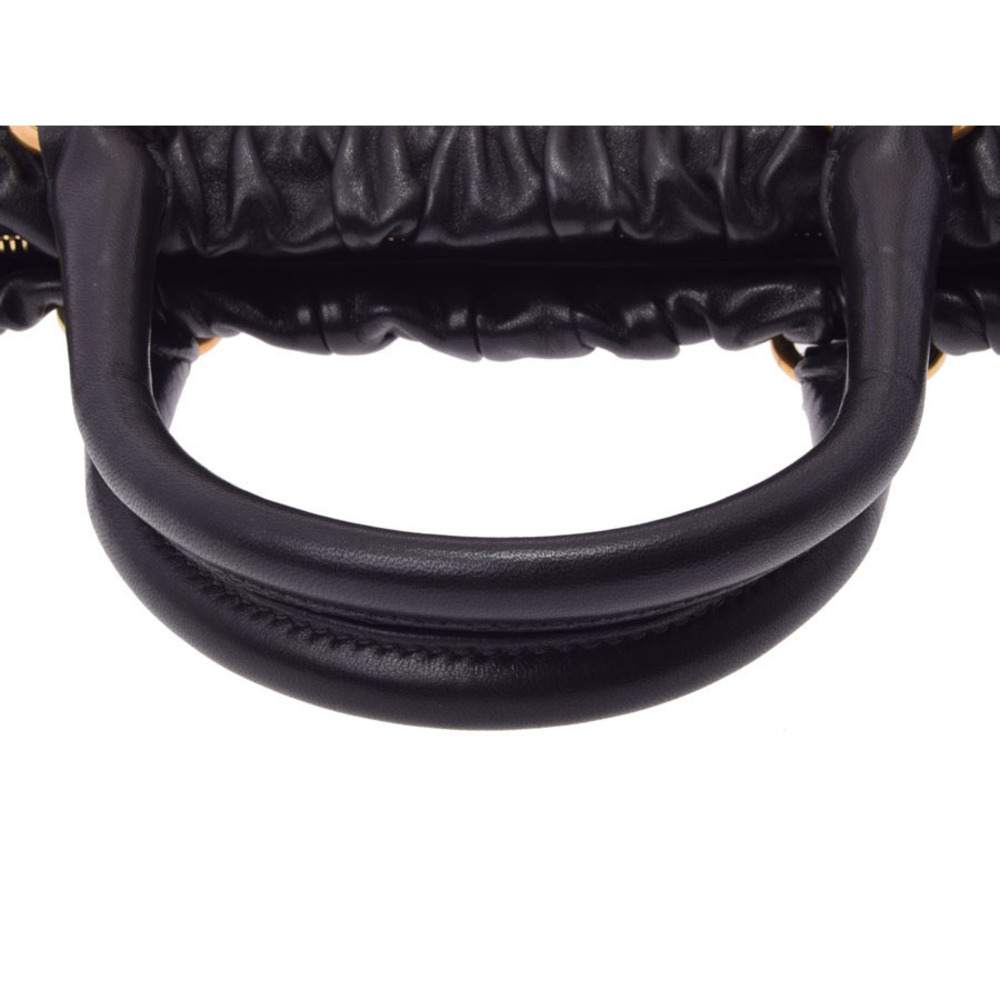 Prada card Gathered black nappa strap Gaufre leather handbag - Picture 3 of 11